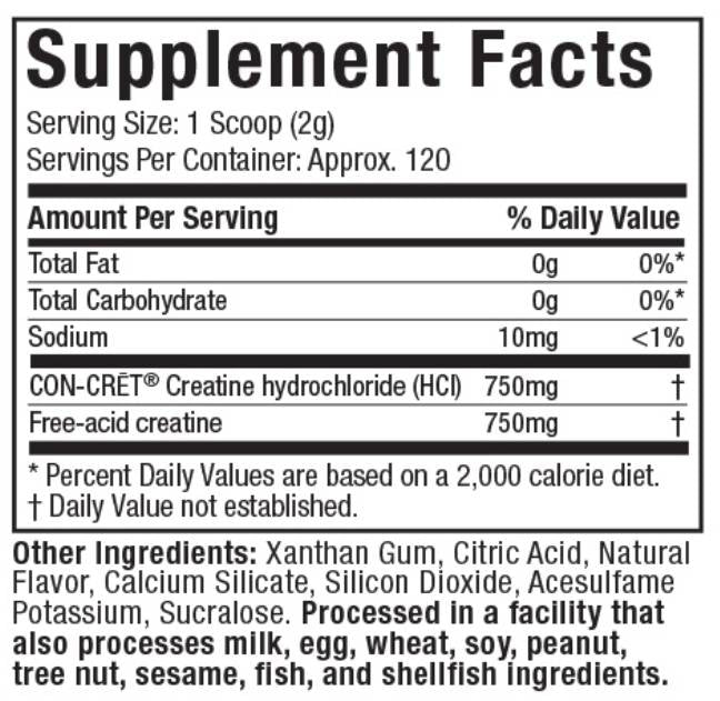 Creator® | Kreatin Creatin HCl + volný kreatin - 235 gramů