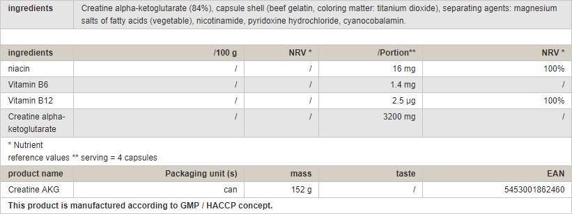 Creatine AKG - 160 capsules