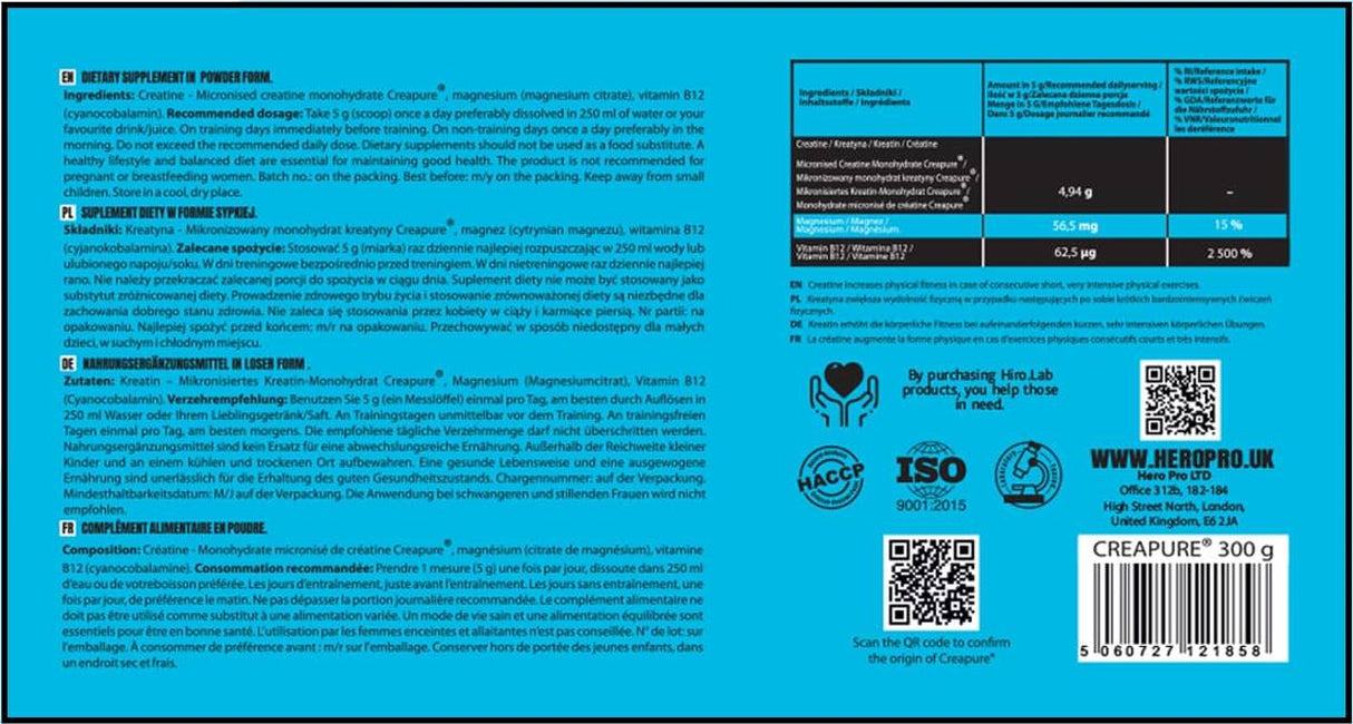 Creatina Creapure® Powder - 300 gramas