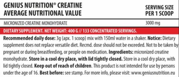 Creatine monyydraten - 400 Gramm