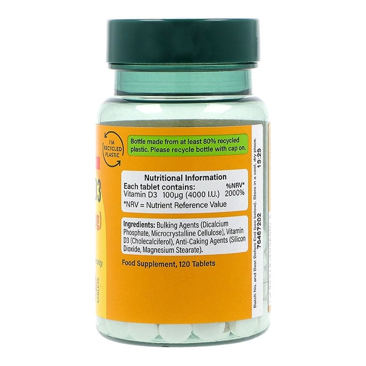 Vitamin D (Vitamin D 4000 IU) 100mcg 120 tablets HOLLAND & BARRETT