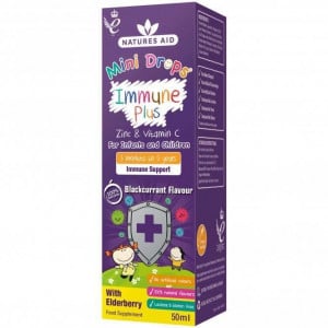 Immune formula with elderberry drops for children (Mini Drops Immune Plus) 50ml NaturesAid
