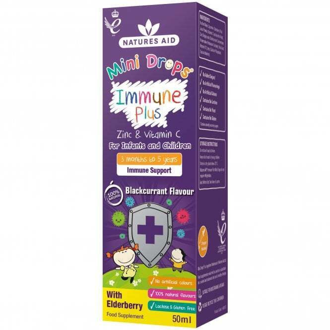 Immune formula with elderberry drops for children (Mini Drops Immune Plus) 50ml NaturesAid
