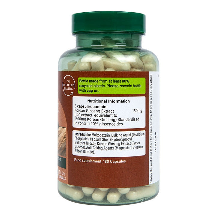Korean Ginseng 500mg 180 capsules HOLLAND & BARRETT