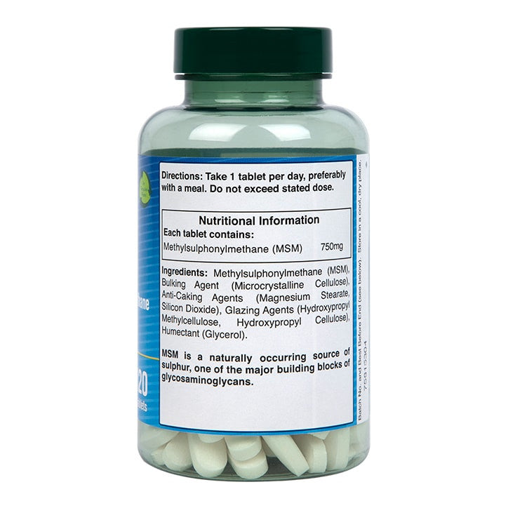 MSM/metilsulfonilmetano 750 mg - 120 tabletas