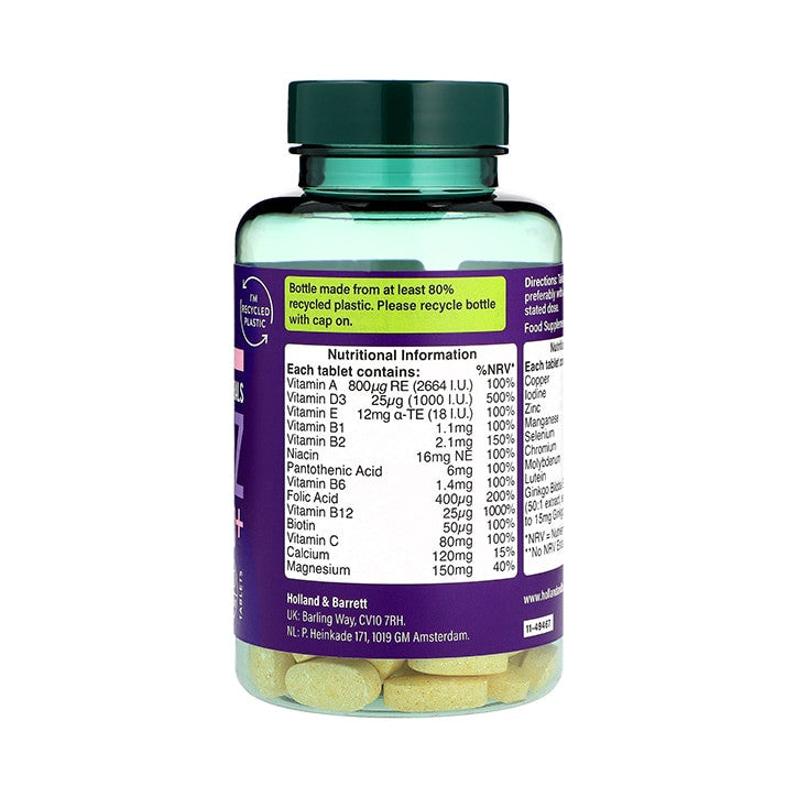 Multivitamins and minerals for adults ABC-Z 50+ 120 tablets HOLLAND & BARRETT