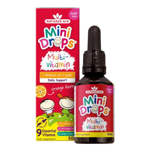 Krople multiwitaminy dla dzieci (mini krople multi-witamina) 50 ml Natureaid