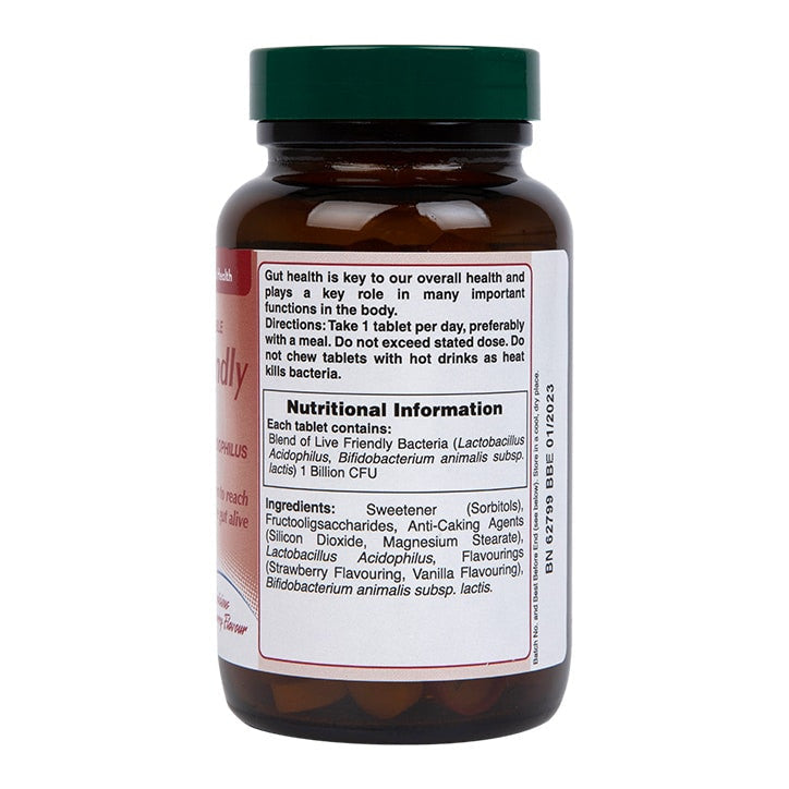 Probiotic with Acidophilus (Chewable Acidophilus Strawberry 1 Billion) 1 billion. 120 chewable tablets HOLLAND & BARRETT