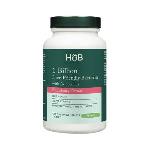 Probiotic with Acidophilus (Chewable Acidophilus Strawberry 1 Billion) 1 billion. 120 chewable tablets HOLLAND & BARRETT