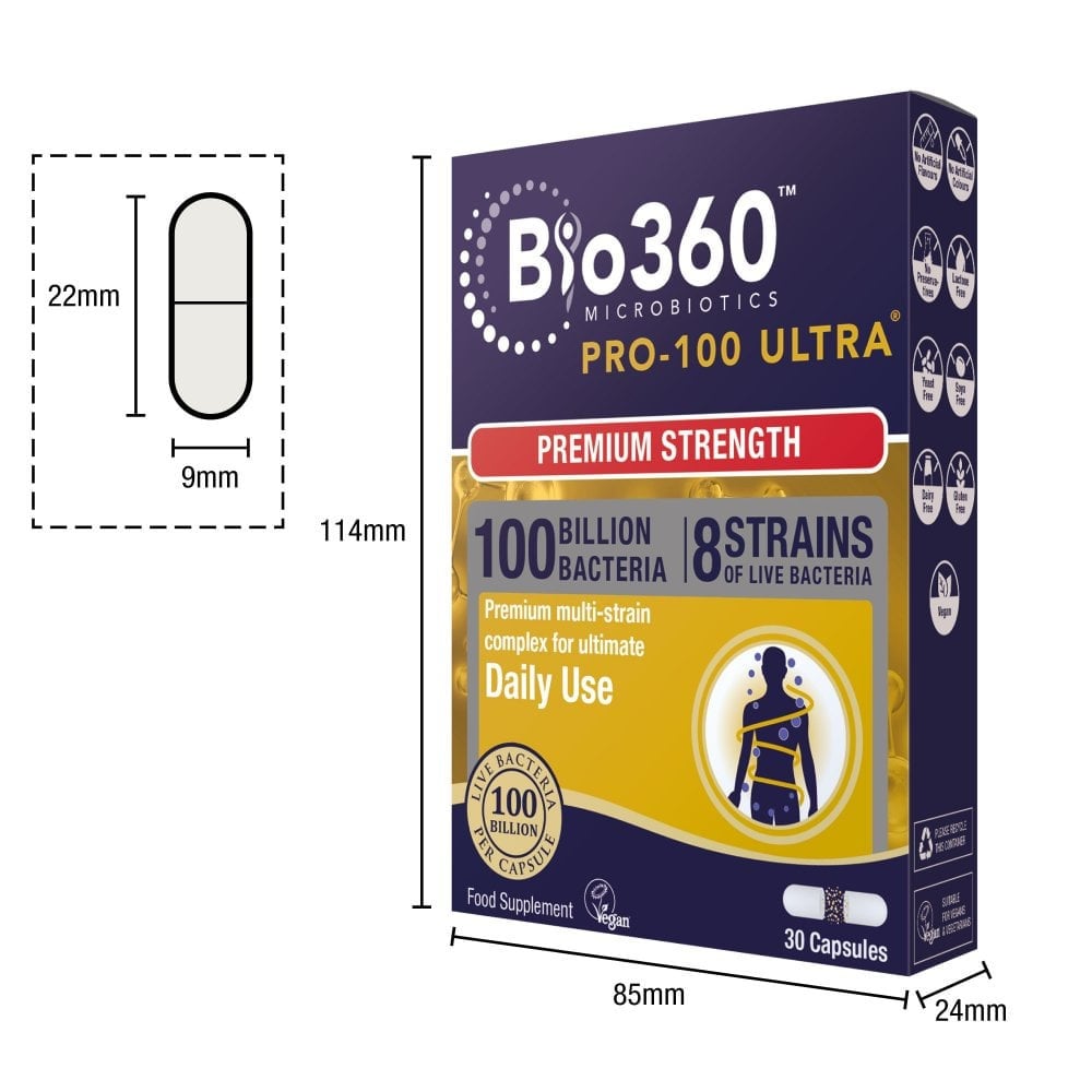 Probiotinis pro-100 ultra (100 milijardų bakterijų) 100mld. 30 „Naturesaid“ kapsulės