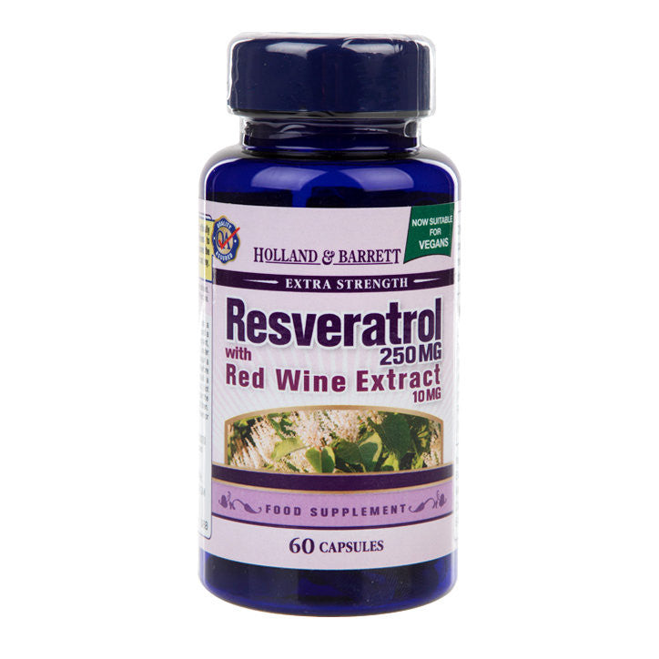 Resveratrol 250 mg s extraktem červeného vína 10 mg 60 tobolek Holland & Barrett