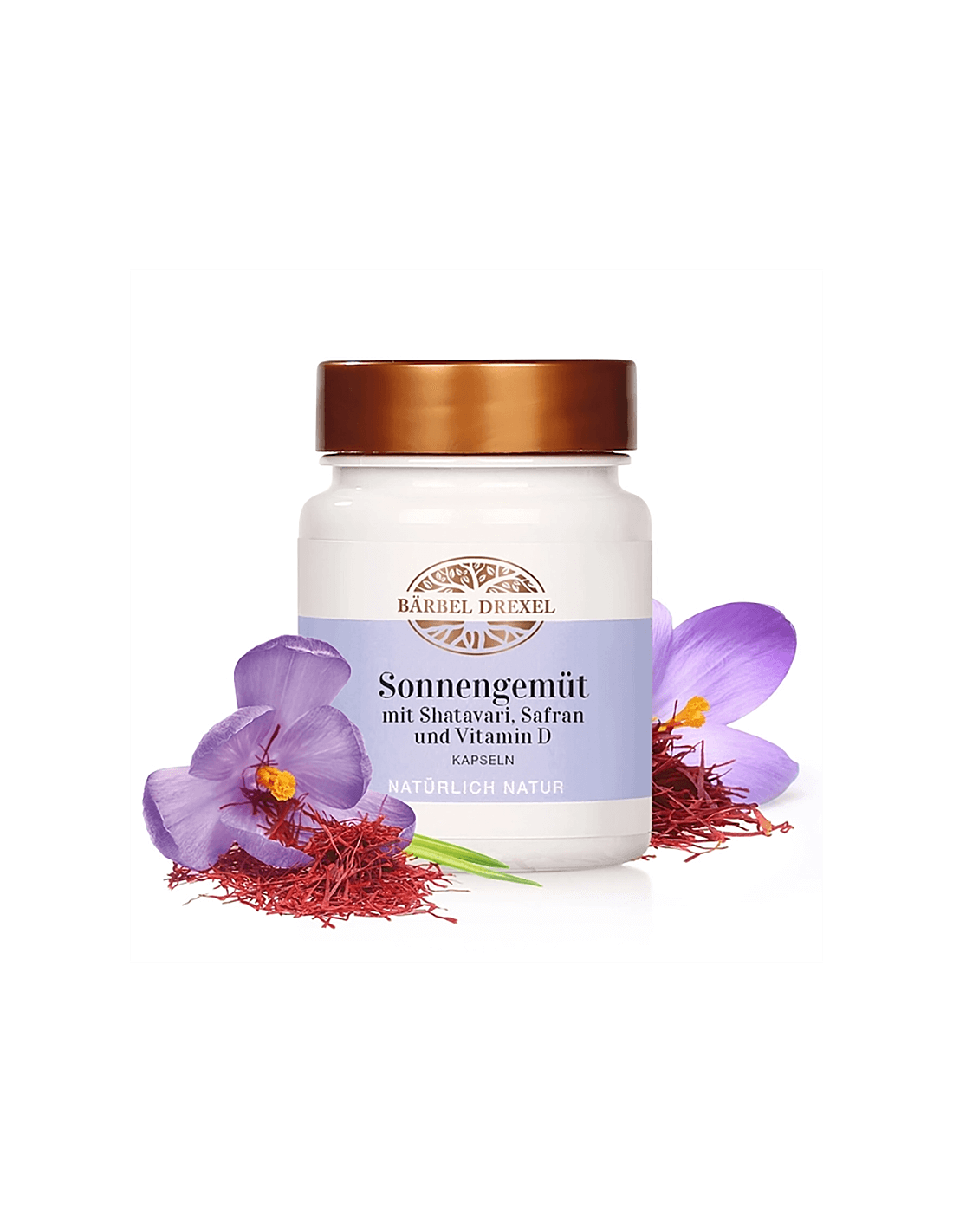 Shatavari, saffron and vitamin D3 for women - Hormonal balance, tone, emotional health, 30 capsules