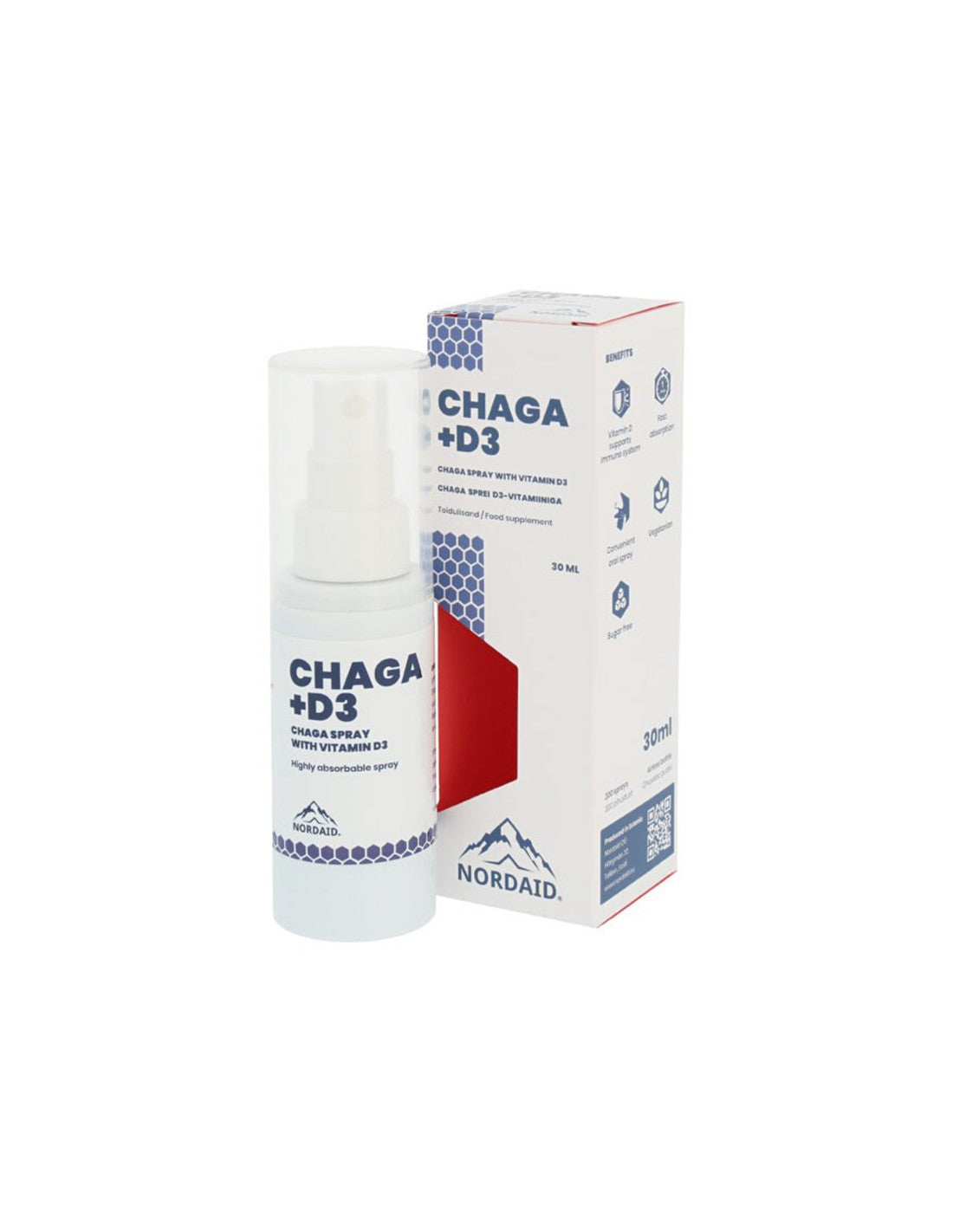 Immunity - Chaga + Vitamin D3, mouth spray x 30 ml / 200 sprays Nordaid