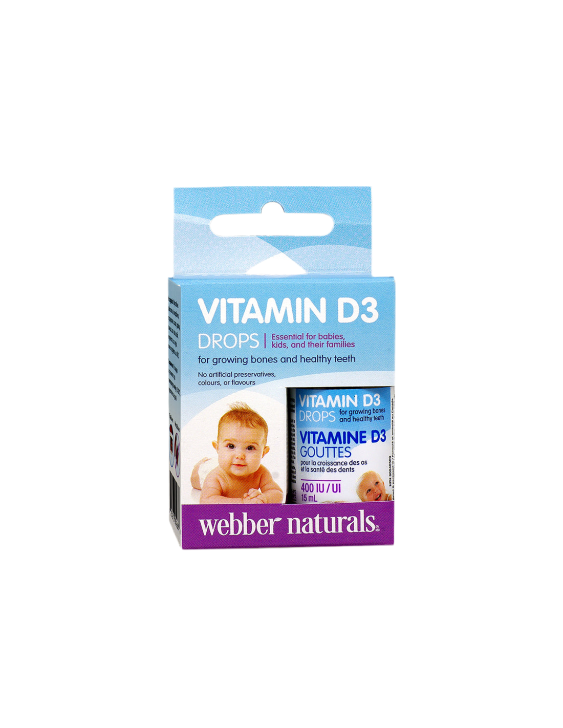 Vitamin D3 for babies and children, 400 IU x 15 ml/ 500 doses