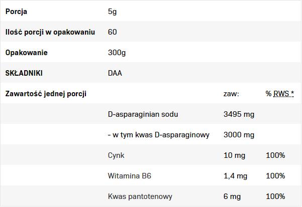 Daa | D -asparto rūgšties milteliai - 300 gramų