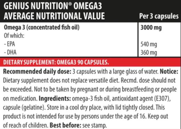 Omega 3 - 90 Gel Capsules - Nutra Best Europe