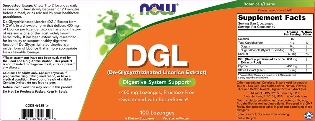 DGL 400 mg - 100 tabletas sublinguales