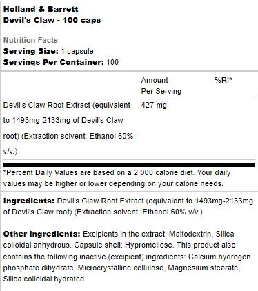 Devil's Claw 427 mg - 100 tobolek