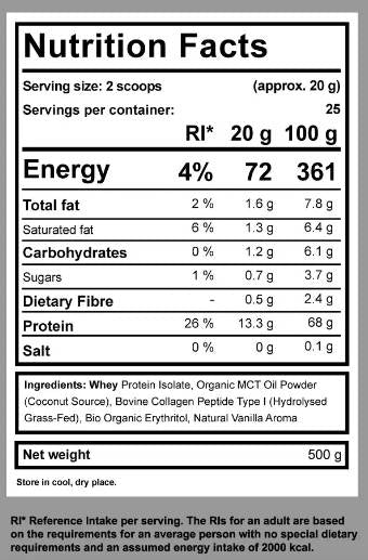 Dieta Keto Shake | S MCT, kolagenem a WPI - 500 gramů
