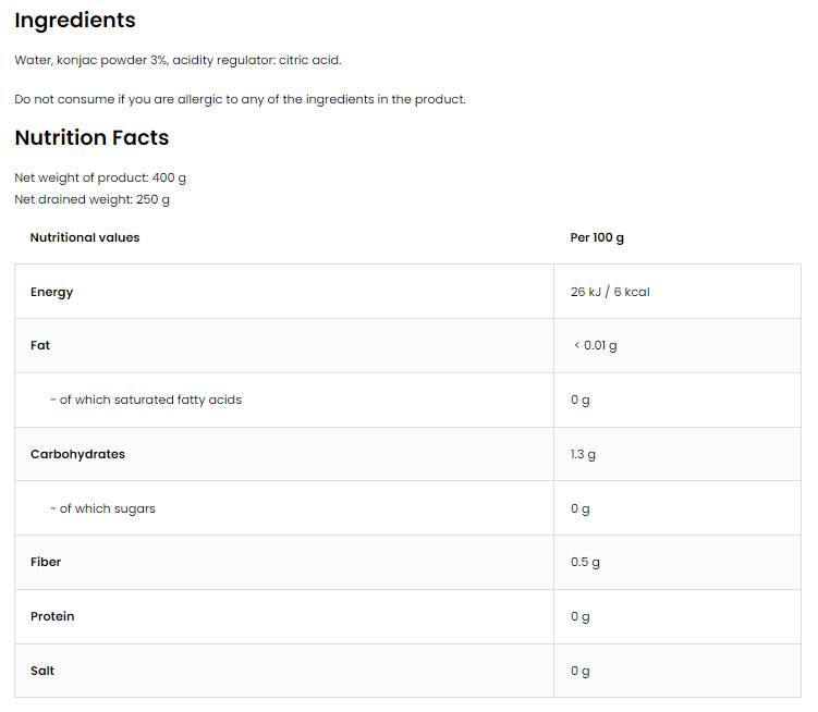 Diet Spaghetti / Keto-Friendly Low-Calorie Konjac Noodles 400 grams