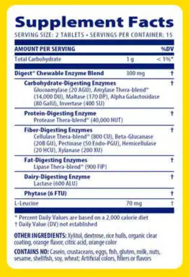 Digest Complete Chewable - 60 Chewable Tablets