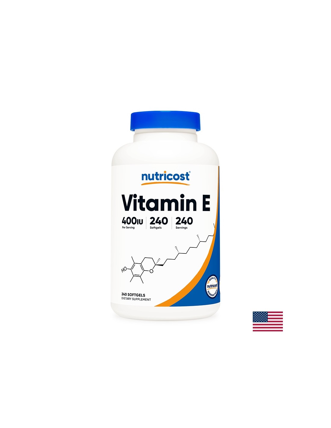 Vision, hair and skin - Vitamin E, 400 IU x 240 softgel capsules Nutricost