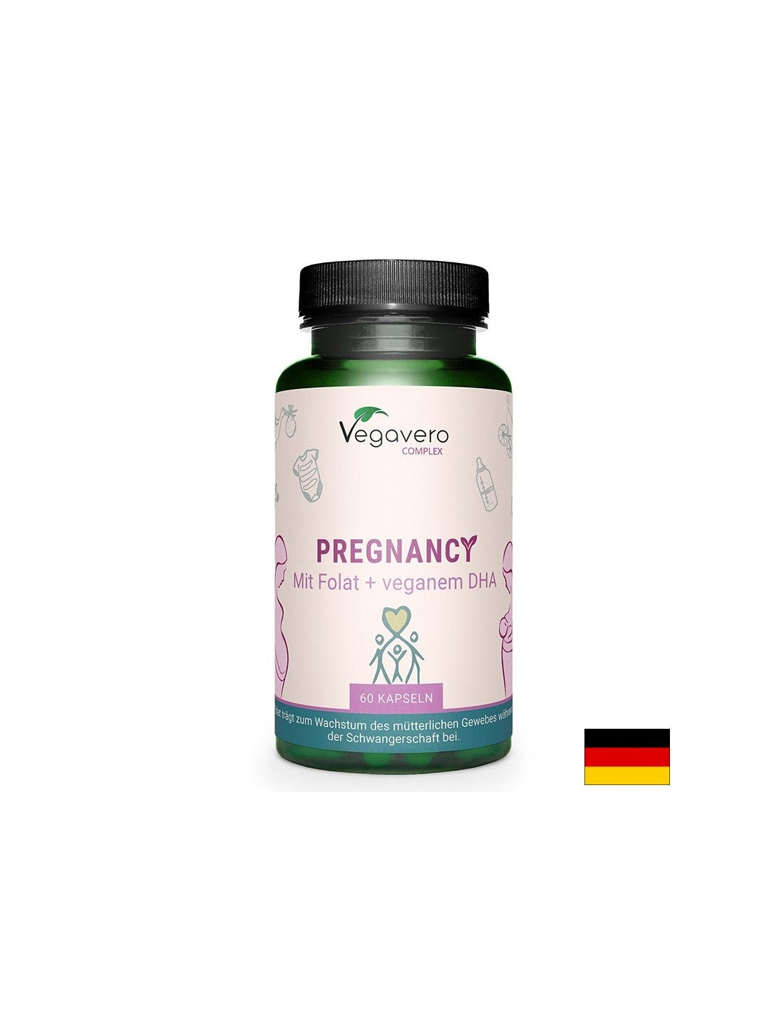 Vegan Vitamins and Minerals for pregnant and lactating women with vegetable EPA/ DHA and ginger, 60 capsules