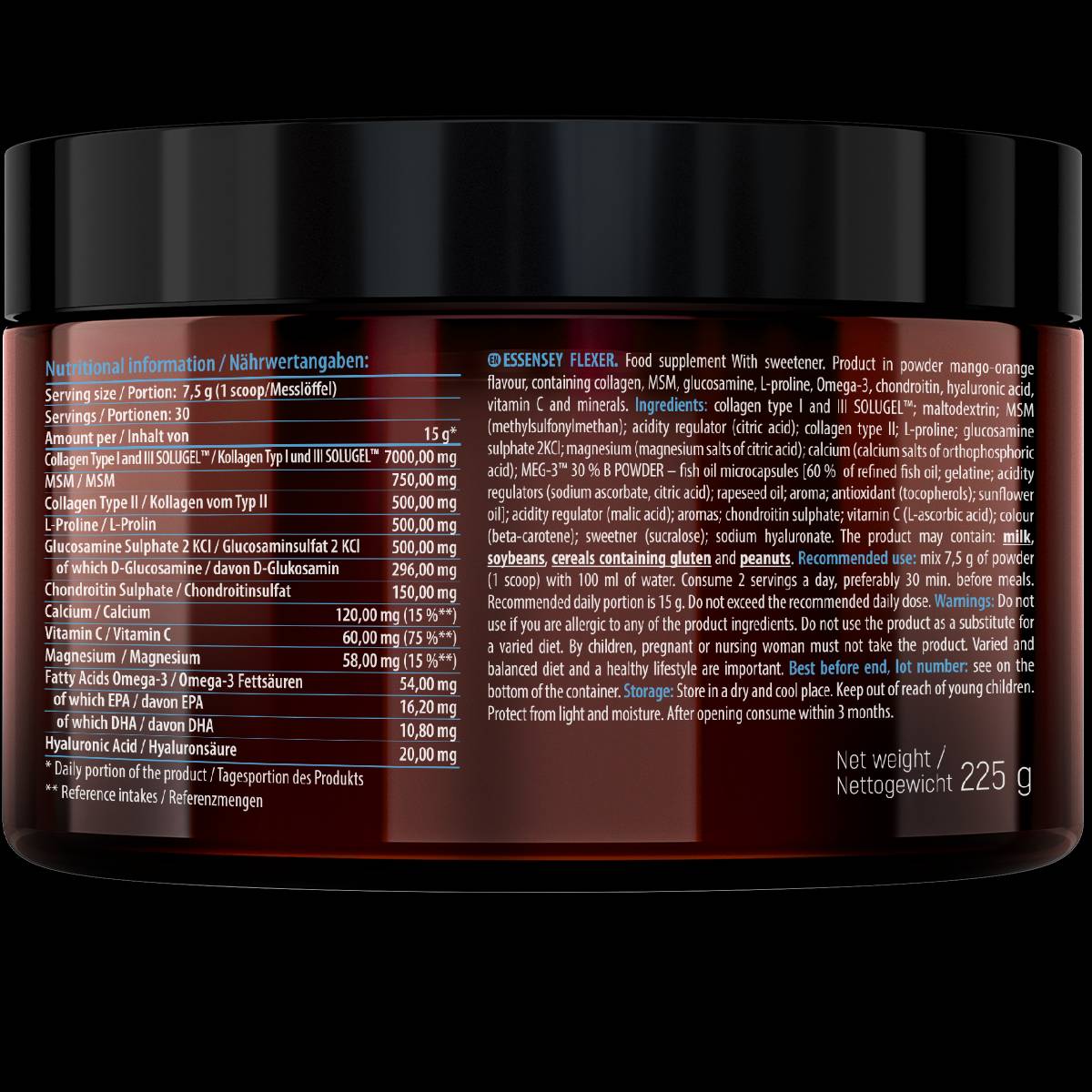 FLEXER | with 7500 mg Collagen Type I, II and III - 225 grams