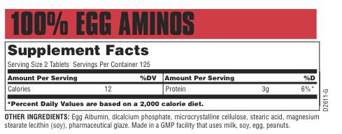 100% Egg Amino 250 Tablets