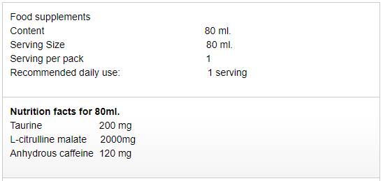 Choque energético | Tiro pré -trabalho - 80 ml