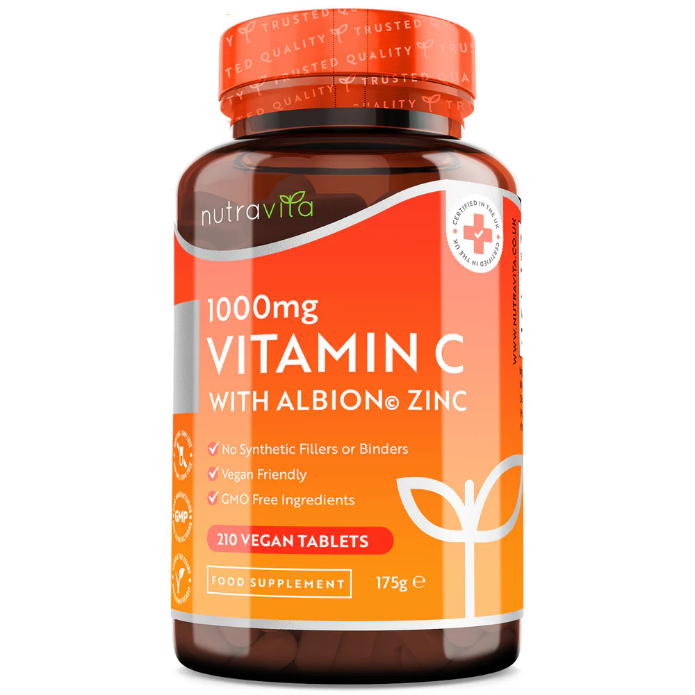 Vitamin C 1000 mg with Zinc (Albion® Zinc) 15mg 210 tablets Nutravita