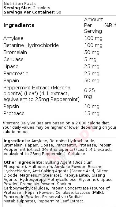 Enzym -formule | Volledige spectrumformule - 100 tabletten