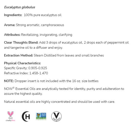Eucalyptus Oil | 100% puro Eucalipto globulus - 59 ml