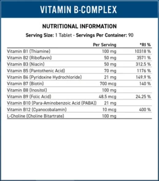 Vitamin-B Complex Vitality - 90 Tablets