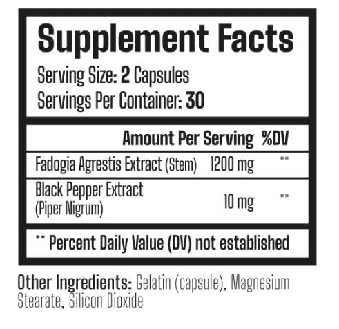 Fadogia Agrestis 600 mg - 60 capsules