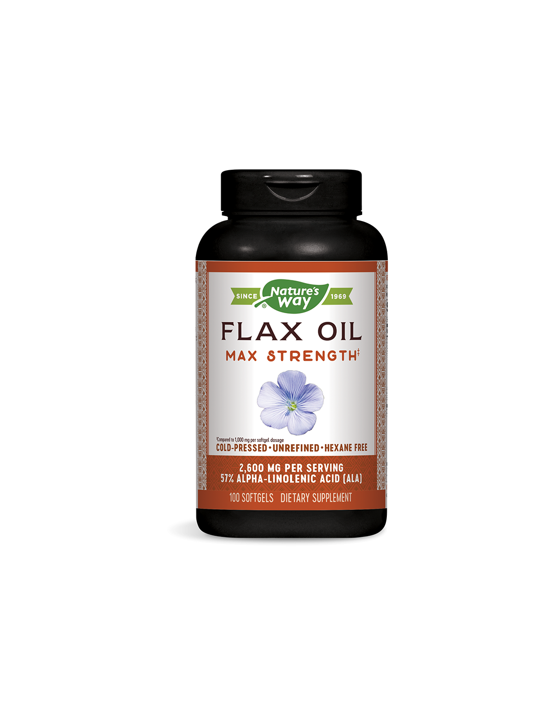Flax Oil 1300mg High Potency - 100 Gel capsules