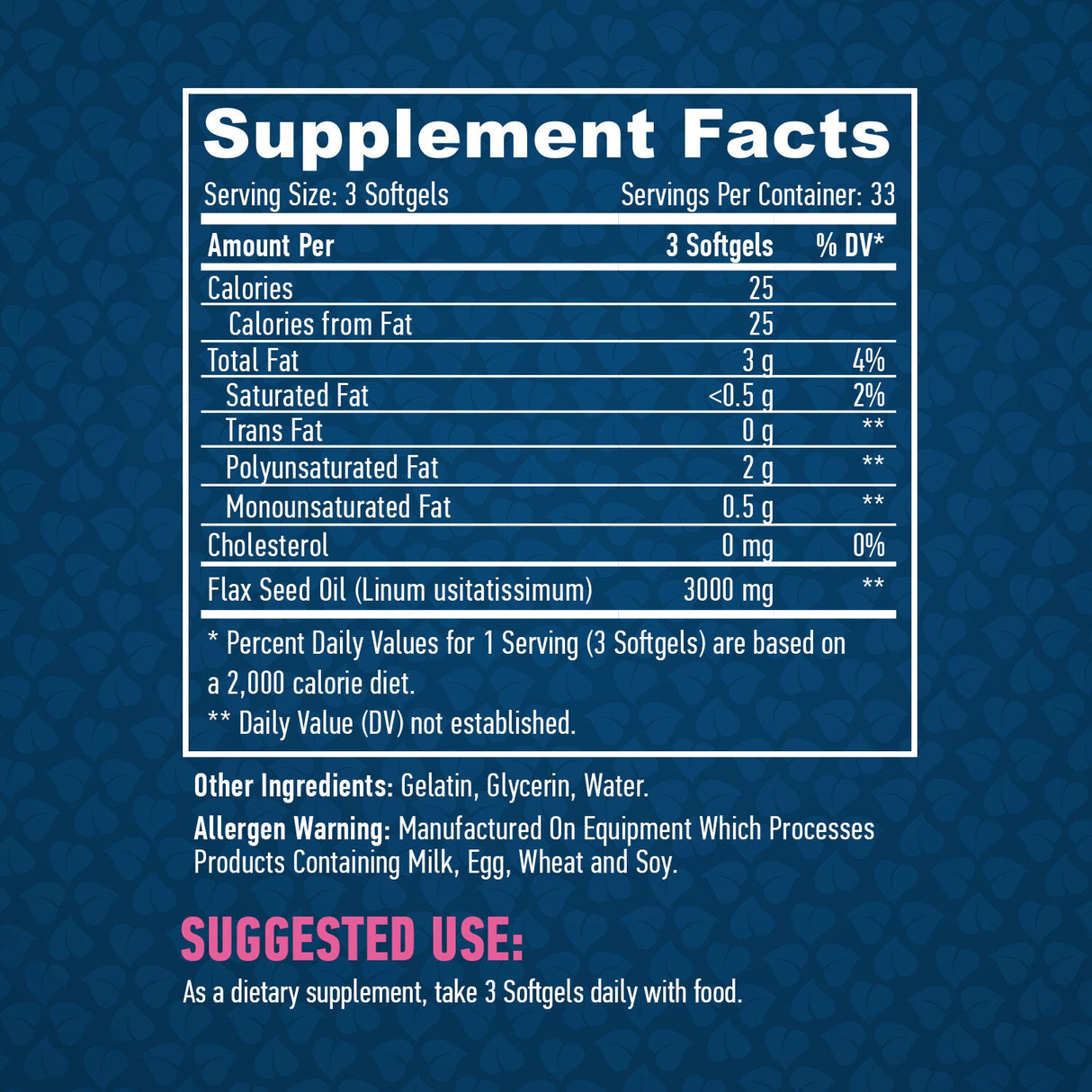 Linų SED aliejaus organinis 1000 mg. / 100 „Softgels“