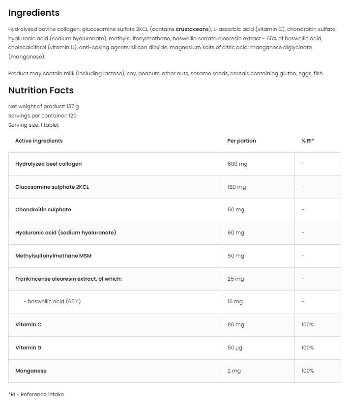 Flex Regen | Collagen + Glucosamine, Chondroitin, MSM, Hyaluronic Acid 120 Tablets