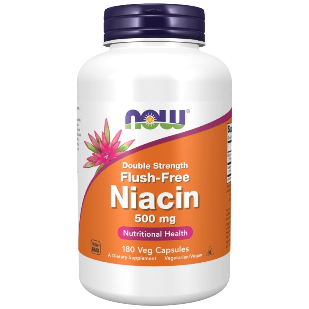 NIACIN bez splachování 500 mg | Dvojitá síla - 180 tobolek