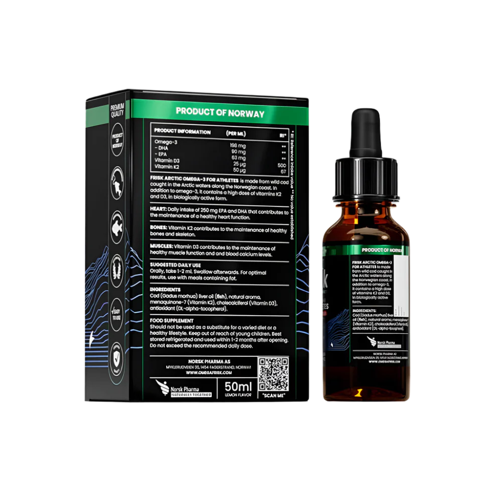 Arctic Sport – Omega-3 for Athletes – Wild Fish from Norway / Lemon Flavor – 50 ml