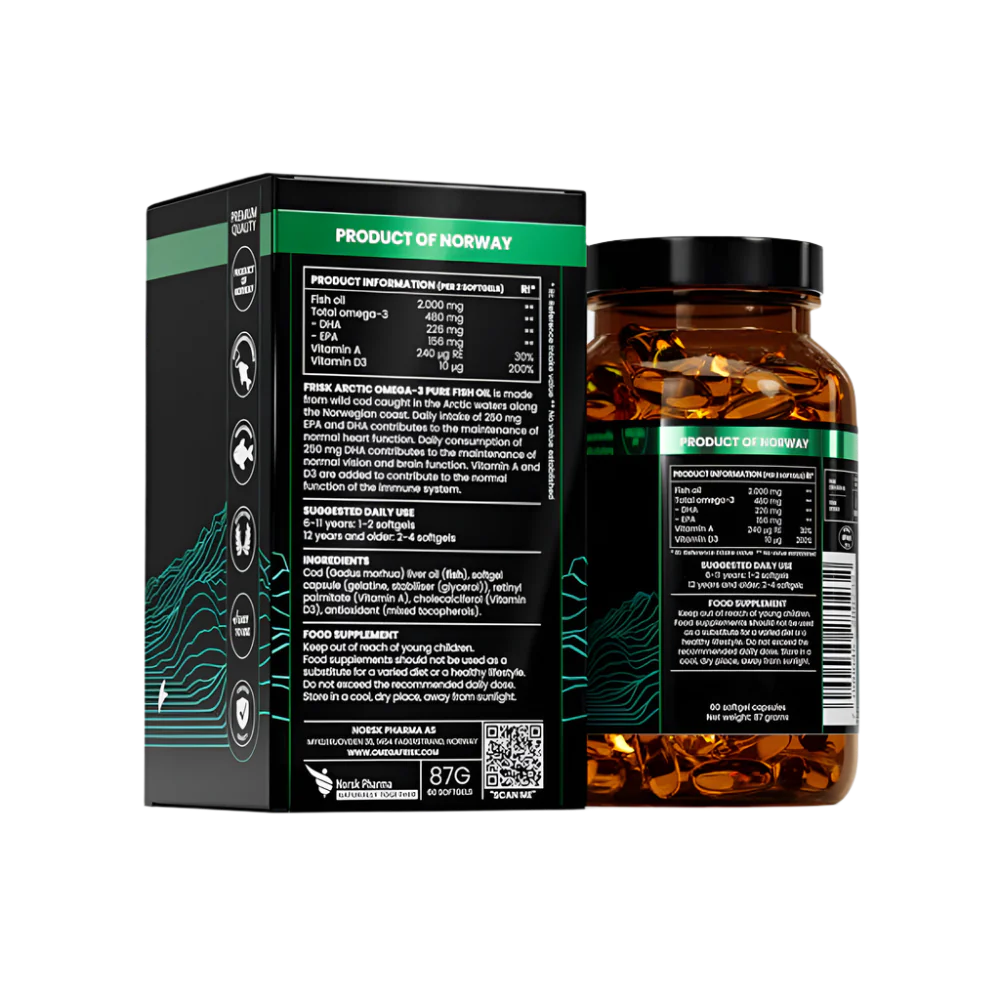 Arctic Pure – Omega-3 from 100% Wild Arctic Cod – 60 Capsules