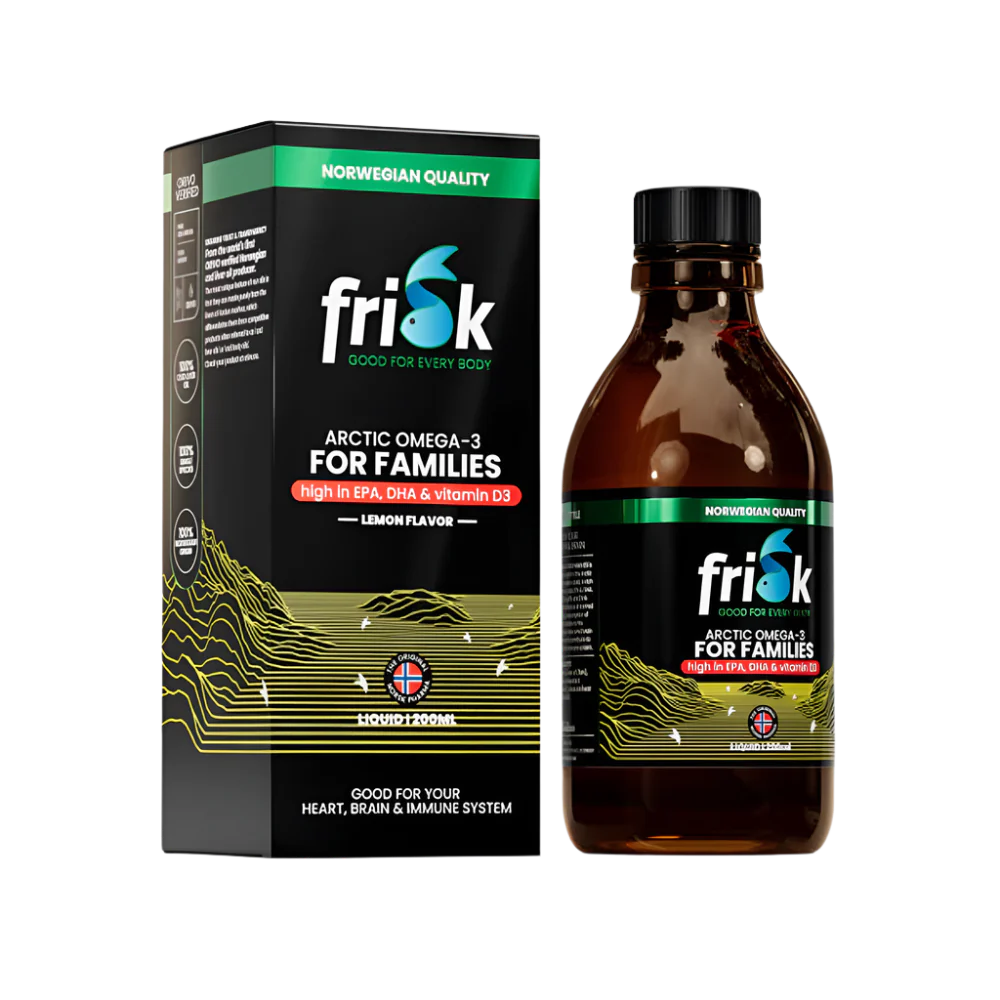 Arktická kapalina-kapalina Omega-3-Citronová příchuť / 100% divoká treska z Norska-200 ml