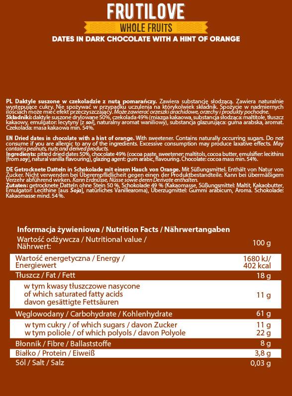 Grummililomin op Websäit Datumen an donkel Schockela an orange 300 Gramm