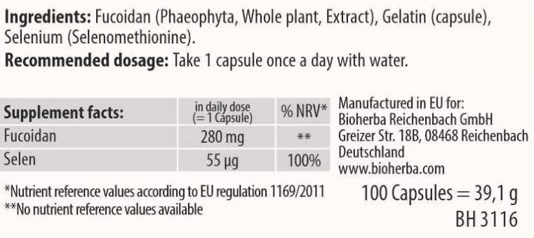 Fucoidan Extrait 280 mg - 100 Kapselen