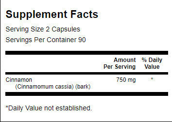 Visas spektro cinamonas 375 mg - 180 kapsulės