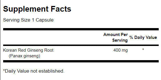 Full Spectrum Korean Red Ginseng Root 400 mg - 90 capsules