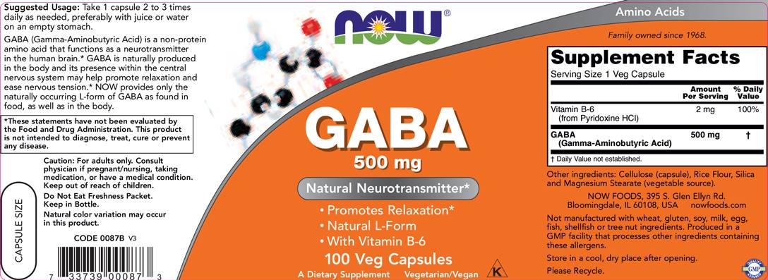 GABA 500 mg + B6 - 100 cápsulas