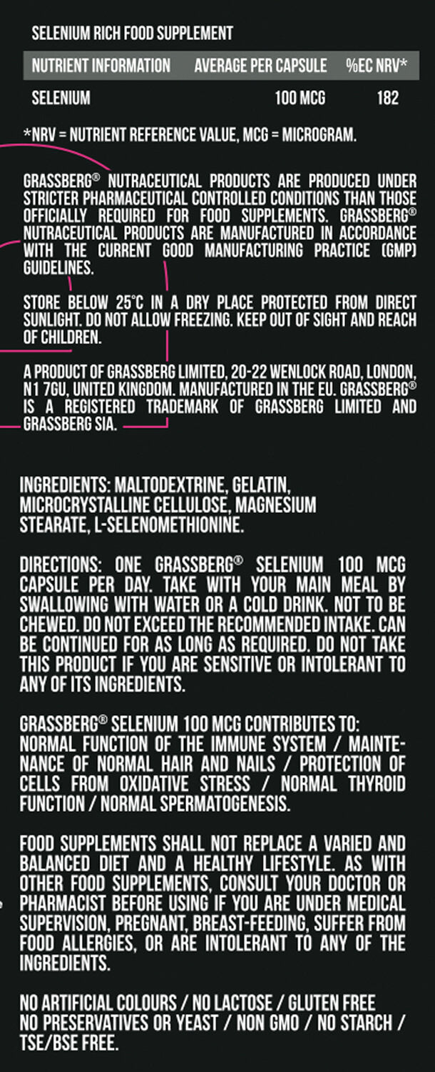 Grassberg Selen 100mcg 60 čepic