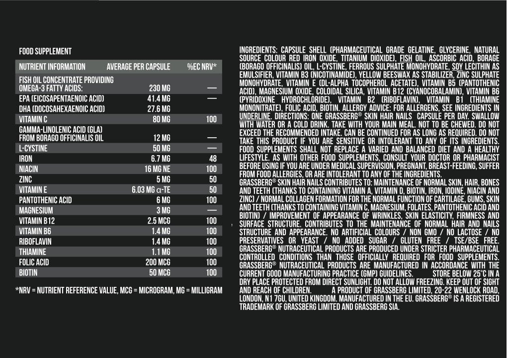 GRASSBERG Skin Hair Nails 60/120 Caps