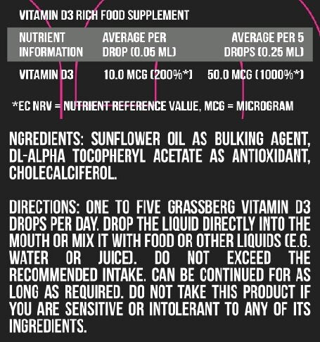 Grassberg Vitamin D3 kapky 400 IU 50 ml
